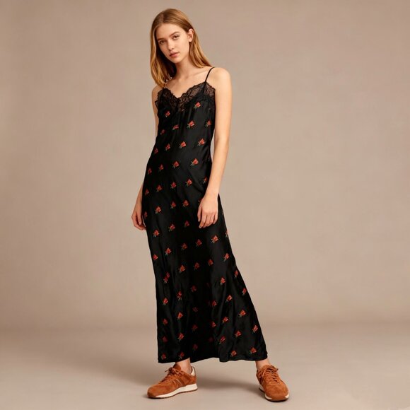 NWOT Farm Rio Embroidered Floral Lace Maxi Dress Size XS V-Neck
